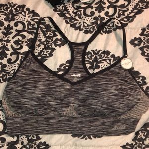 Grey/white sports bra